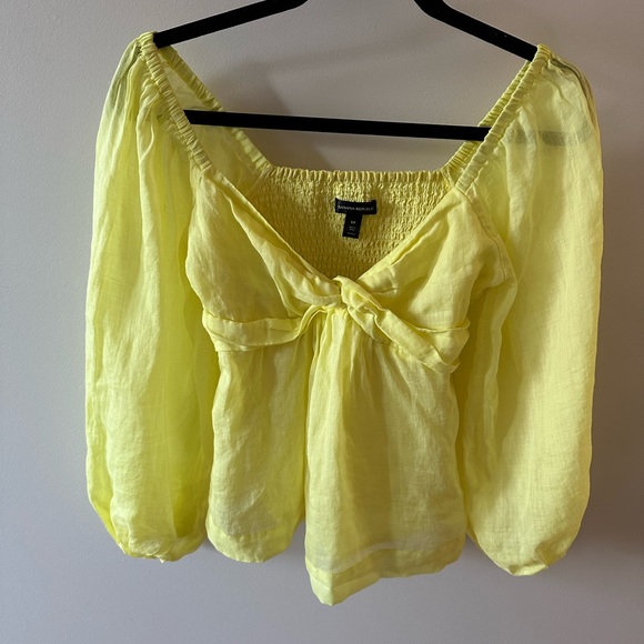 Banana Republic Yellow Baby Doll Top (Small) - Picture 1 of 4